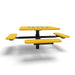 Black & Yellow Wabash Valley Signature Square Pedestal Picnic Table, Perforated, Chessboard - ADA Accessible - Inground - 46 Inch, in plastisol-coated steel, model SP230P, chess and checkers table