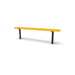 Black & Yellow Wabash Valley Signature Steel Backless Bench, Diamond, 6' Inground posts, yellow seat on a black frame, plastisol-coated steel, metal bench without back