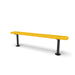 Black & Yellow Wabash Valley Signature Steel Backless Bench, Diamond, 6' Surface Mount base plates, yellow seat on a black frame, plastisol-coated steel, outdoor seating bench