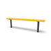 Black & Yellow Wabash Valley Signature Steel Backless Bench, Perforated, 6' Inground posts, yellow seat on a black frame, plastisol-coated steel, commercial seating bench