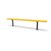 Black & Yellow Wabash Valley Signature Steel Backless Bench, Diamond, 8' Inground posts, yellow seat on a black frame, plastisol-coated steel, outdoor bench without back