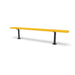 Black & Yellow Wabash Valley Signature Steel Backless Bench, Diamond, 8' Surface Mount base plates, yellow seat on a black frame, plastisol-coated steel, team bench
