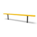 Black & Yellow Wabash Valley Signature Steel Backless Bench, Perforated, 8' Inground posts, yellow seat on a black frame, plastisol-coated steel, commercial seating bench