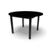 Black Yorktown 48 inch round aluminum slat table, powder-coated aluminum, model YO2G33C, aluminum outdoor dining table