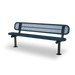 Black & Blue Wabash Valley Signature Steel Bench, Diamond seat and back, Surface Mount base plates, expanded metal bench