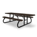 Black & Brown Wabash Valley Signature Portable Picnic Table, brown top and seats on a black frame, 8' ADA Accessible, Diamond pattern, outdoor cafeteria tables