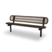 Black & Brown Wabash Valley Signature Steel Bench, Diamond seat and back, Inground legs, expanded metal bench