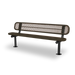 Black & Brown Wabash Valley Signature Steel Bench, Diamond seat and back, Surface Mount base plates, commercial benches