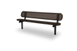 Black & Brown Wabash Valley Signature Steel Bench, Perforated seat and back, Inground legs, metal bench with back