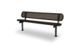Black & Brown Wabash Valley Signature Steel Bench, Perforated seat and back, Surface Mount base plates, commercial bench