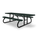 Black & Green Wabash Valley Signature Portable Picnic Table, green top and seats on a black frame, 8' ADA Accessible, Diamond pattern, coated metal picnic table