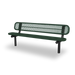 Black & Green Wabash Valley Signature Steel Bench, Diamond seat and back, Inground legs, commercial benches