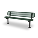 Black & Green Wabash Valley Signature Steel Bench, Diamond seat and back, Surface Mount base plates, outdoor metal bench