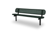 Black & Green Wabash Valley Signature Steel Bench, Perforated seat and back, Inground legs, commercial bench
