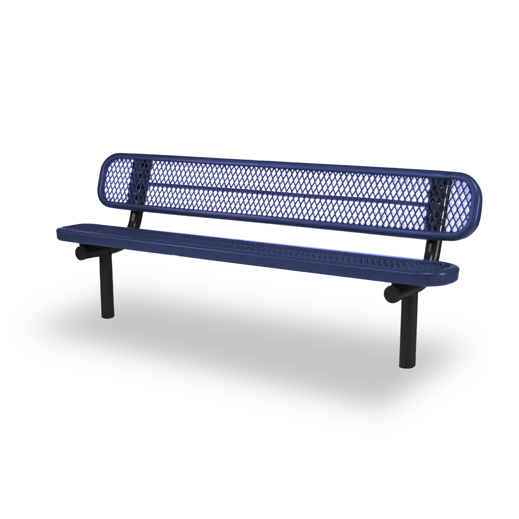 Black & Purple Wabash Valley Signature Steel Bench, Diamond seat and back, Inground legs, expanded metal bench