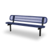 Black & Purple Wabash Valley Signature Steel Bench, Diamond seat and back, Inground legs, expanded metal bench