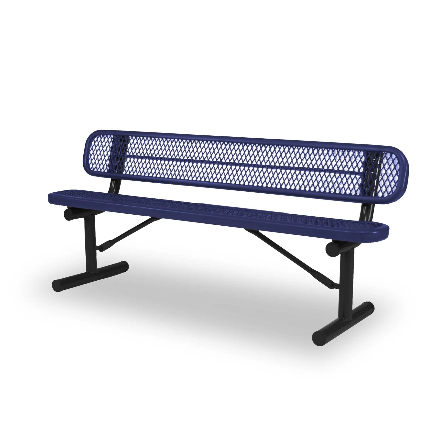 Black & Purple Wabash Valley Signature Steel Bench, Diamond seat and back, portable frame with braces, portable bench