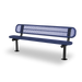 Black & Purple Wabash Valley Signature Steel Bench, Diamond seat and back, Surface Mount base plates, commercial benches