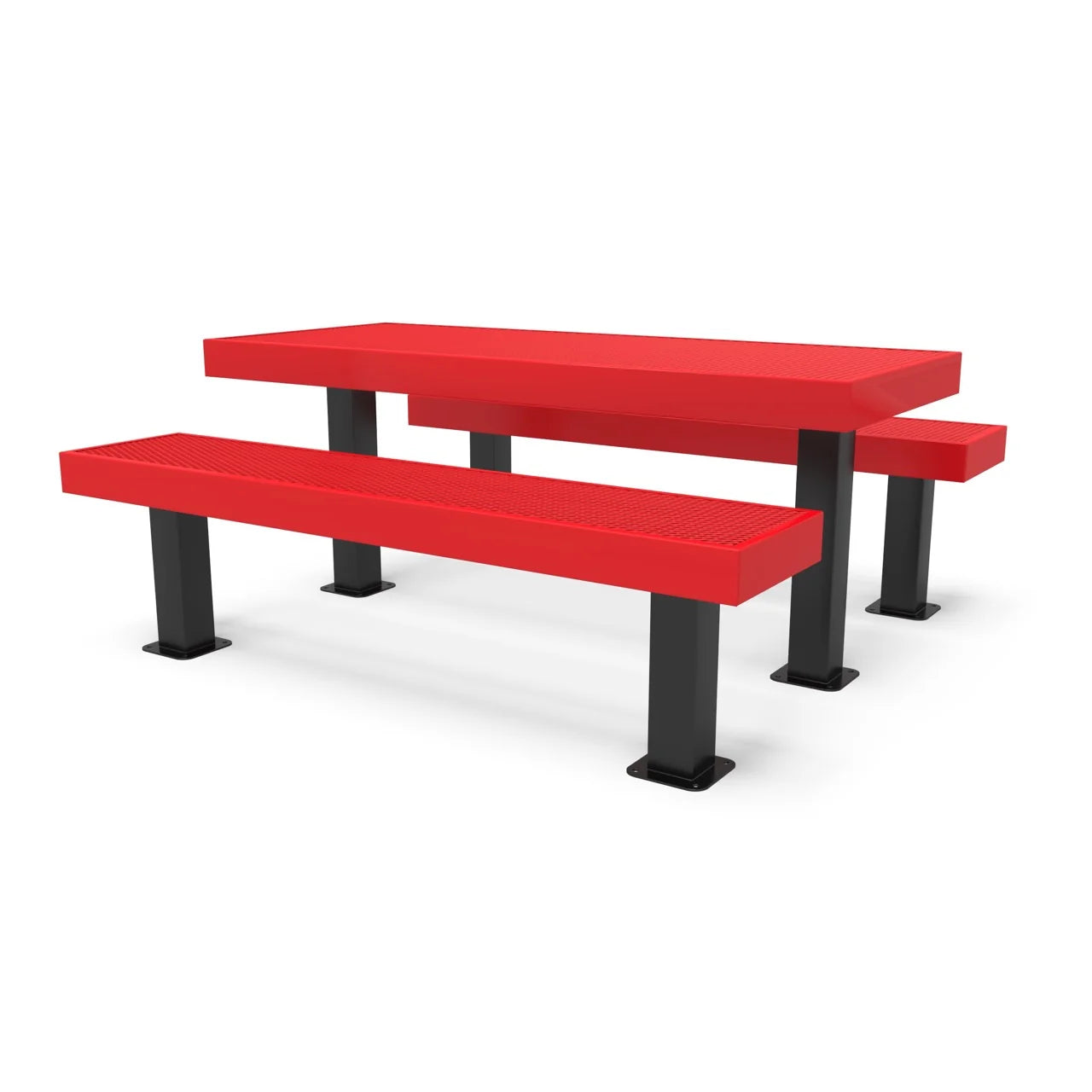 Black & Red Wabash Valley Designer Diamond Metal Picnic Table, 6' model DS101D