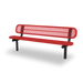 Black & Red Wabash Valley Signature Steel Bench, Diamond seat and back, Inground legs, expanded metal bench