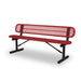 Black & Red Wabash Valley Signature Steel Bench, Diamond seat and back, portable frame with braces, outdoor metal bench