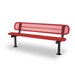 Black & Red Wabash Valley Signature Steel Bench, Diamond seat and back, Surface Mount base plates, metal bench with back