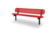 Black & Red Wabash Valley Signature Steel Bench, Perforated seat and back, Inground legs, inground bench