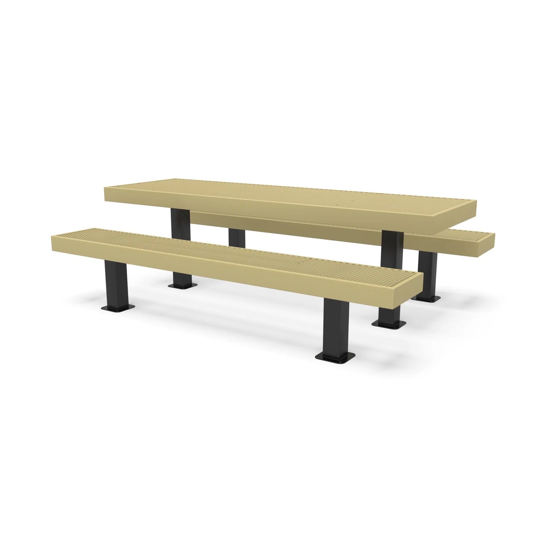 Black & Sand Wabash Valley Designer Diamond Metal Picnic Table, 8 foot model DS102D