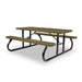 Black & Sand Wabash Valley Signature Portable Picnic Table, sand top and seats on a black frame, Standard seating, Diamond pattern, outdoor cafeteria tables