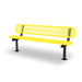 Black & Yellow Wabash Valley Signature Steel Bench, Diamond seat and back, Surface Mount base plates, outdoor bench with back