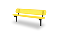 Black & Yellow Wabash Valley Signature Steel Bench, Perforated seat and back, Inground legs, inground bench