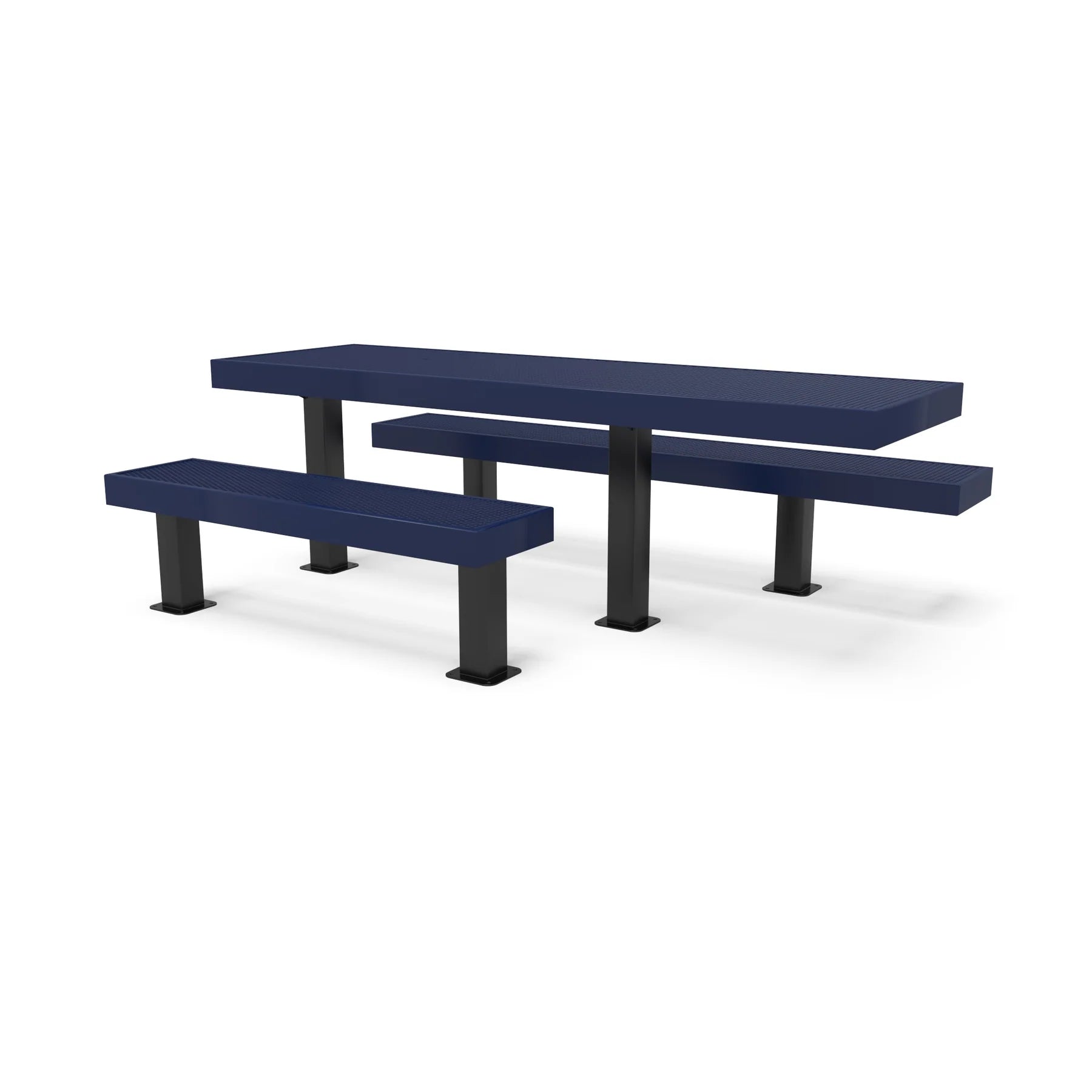 Black & Blue Wabash Valley Designer Diamond Metal Picnic Table with ADA Seat