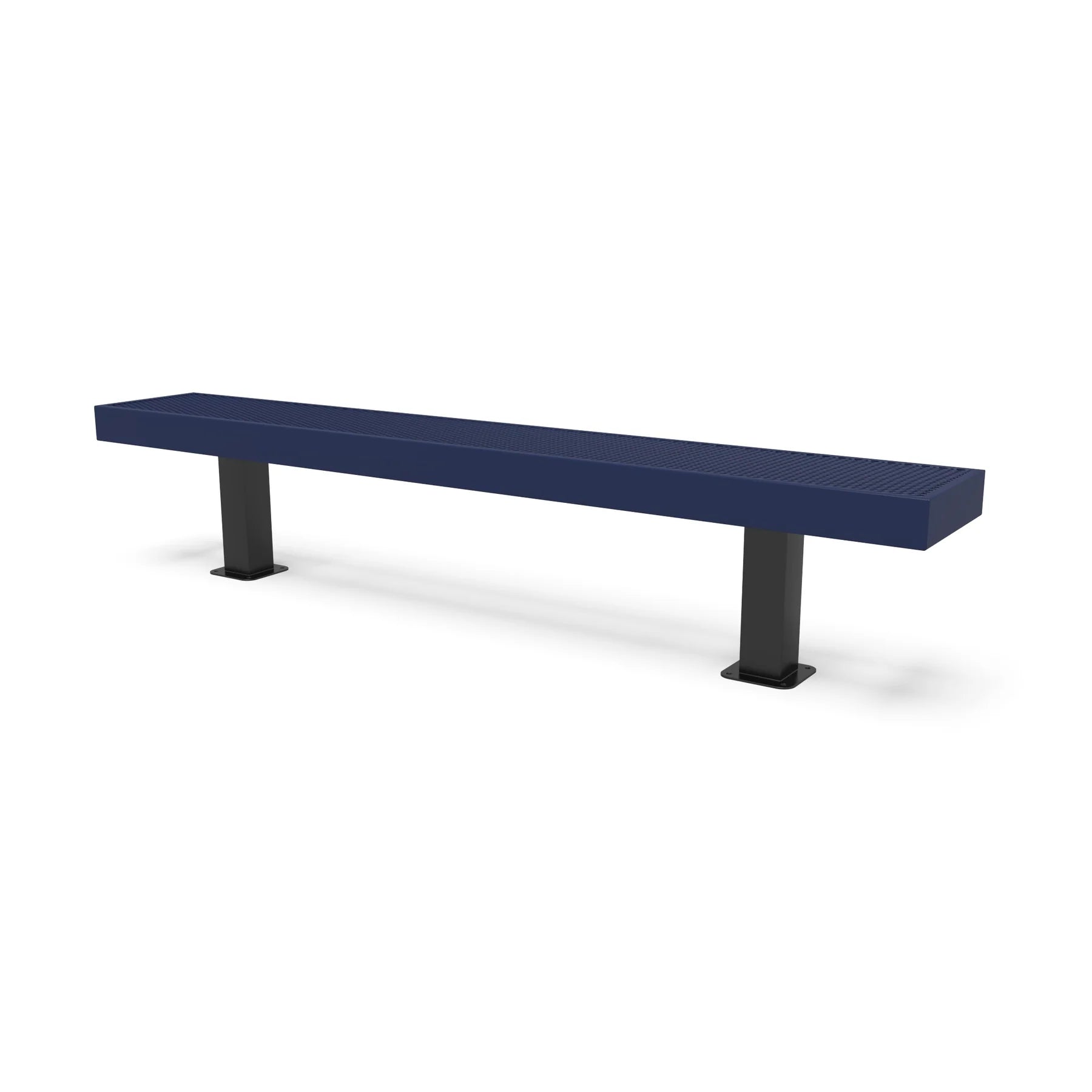 Black & Blue Wabash Valley Designer Diamond Steel Backless Bench With Surface Mount