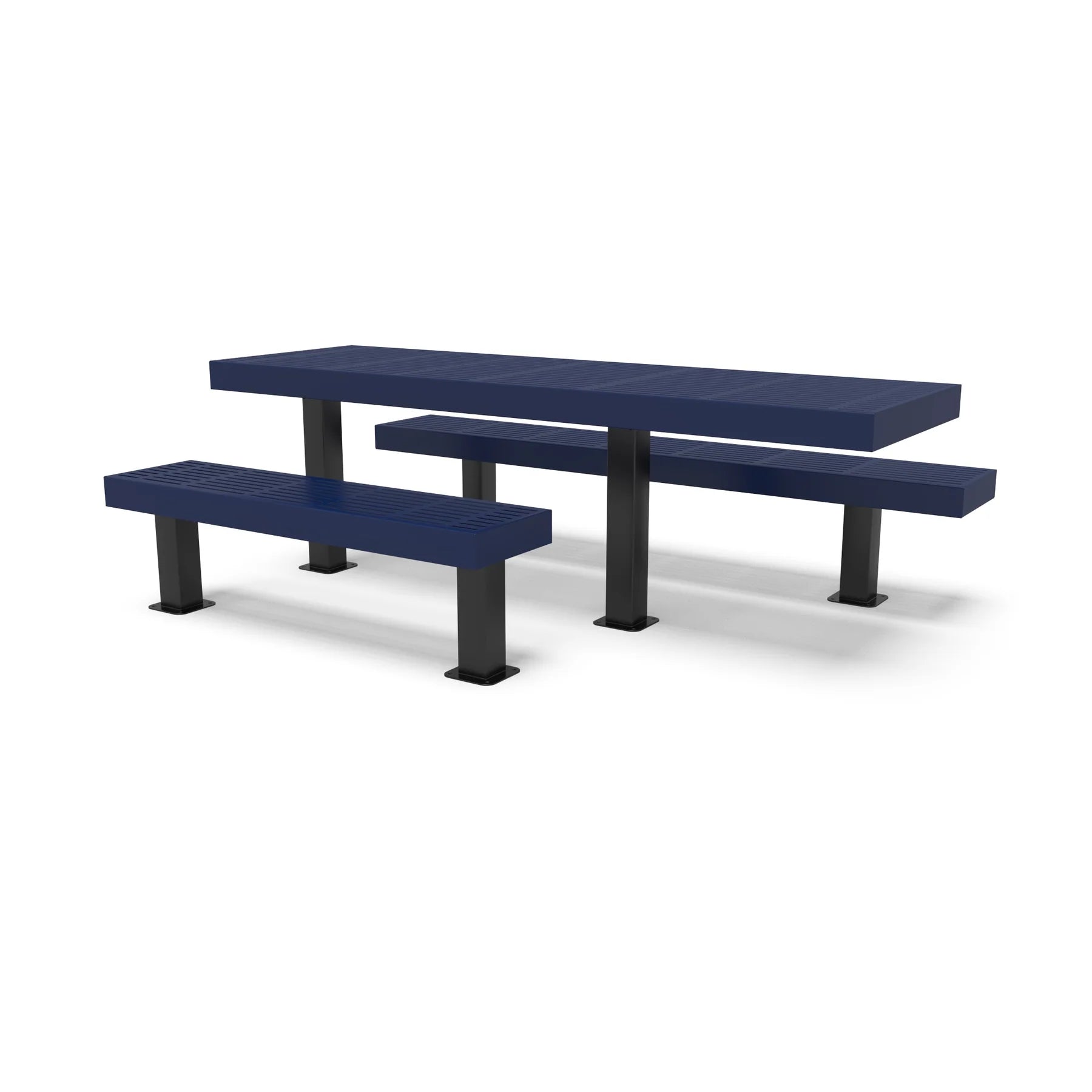 Black & Blue Wabash Valley Designer Traditional Metal Picnic Table with ADA Seat