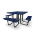 Black & Blue Wabash Valley Signature Square Diamond Metal Portable Picnic Table with ADA Accessible Seating