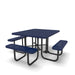 Black & Blue Wabash Valley Signature Square Perforated Metal Portable Picnic Table with ADA Accessible Seating