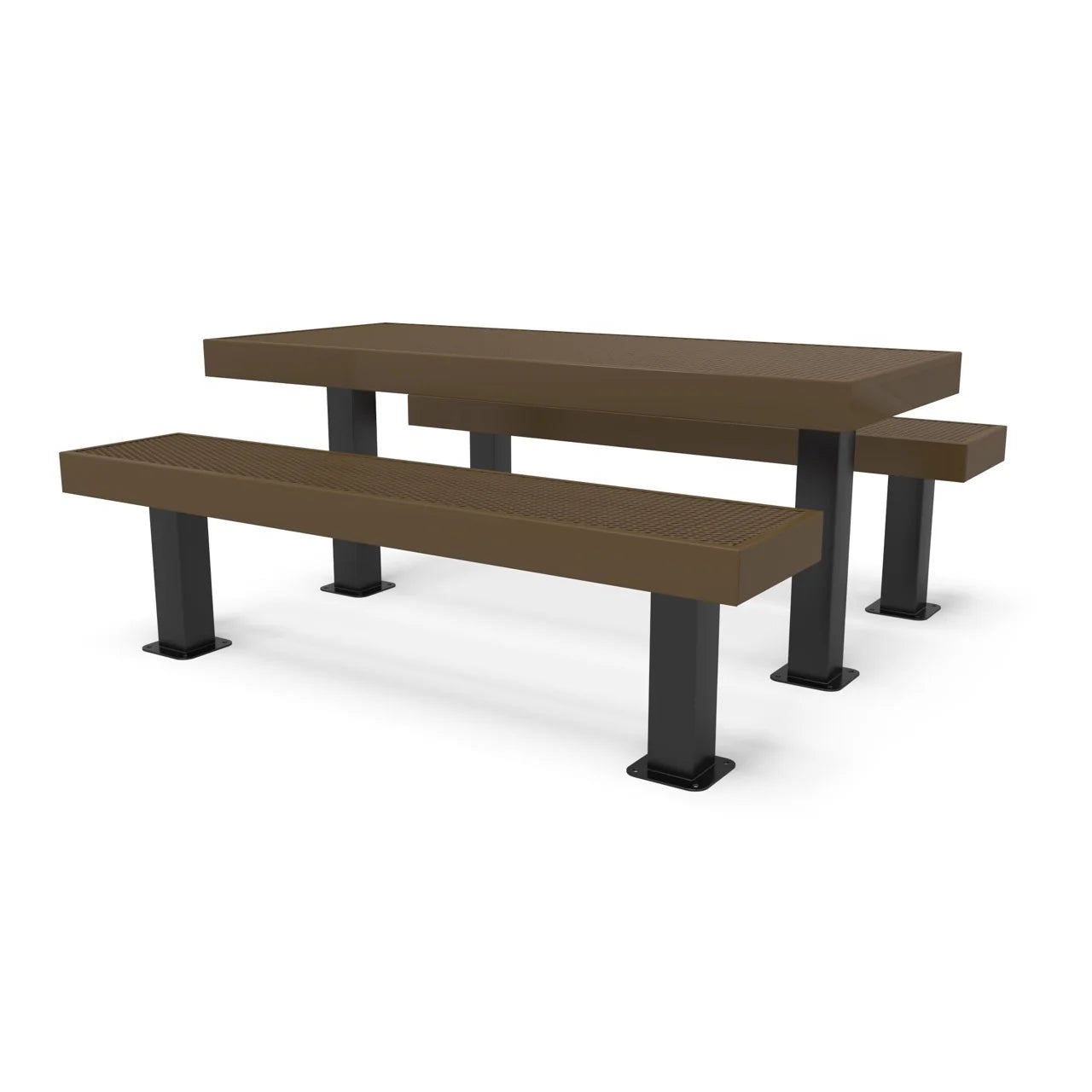 Black & Brown Wabash Valley Designer Diamond Metal Picnic Table