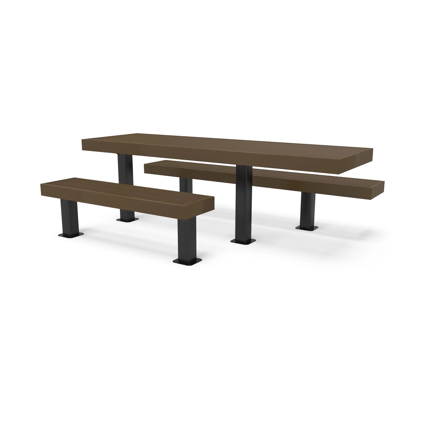 Black & Brown Wabash Valley Designer Diamond Metal Picnic Table with ADA Seat
