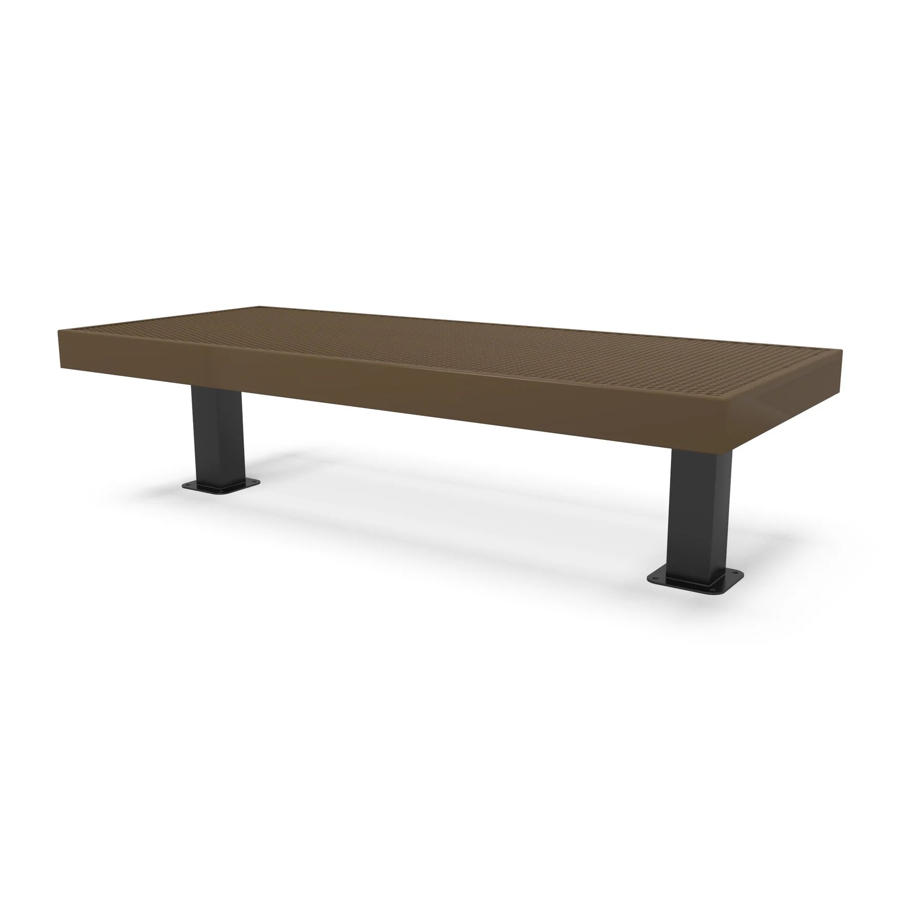 Black & Brown Wabash Valley Designer Diamond Steel Backless Bench With Surface Mount Double Wide