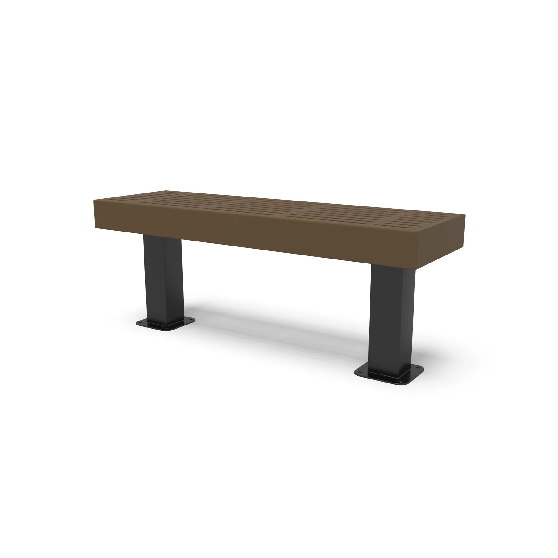 Black & Brown Wabash Valley Designer Traditional Steel Backless Bench With Surface Mount
