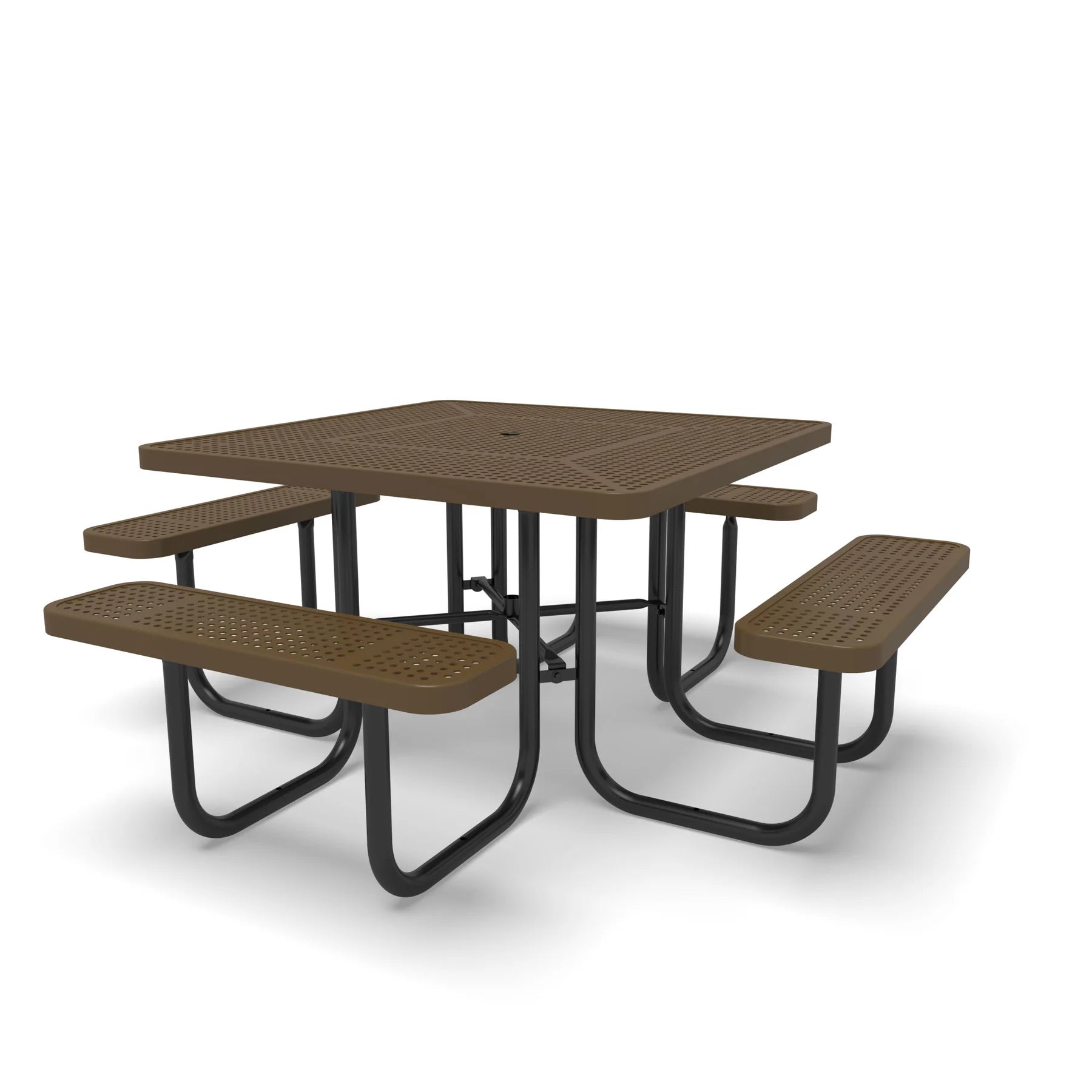 Black & Brown Wabash Valley Signature Square Perforated Metal Portable Picnic Table