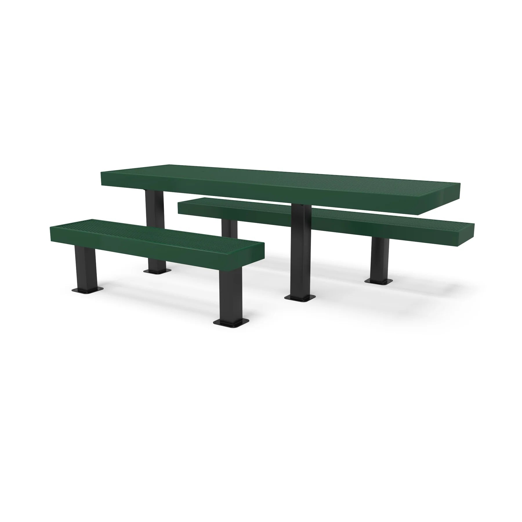Black & Green Wabash Valley Designer Diamond Metal Picnic Table with ADA Seat