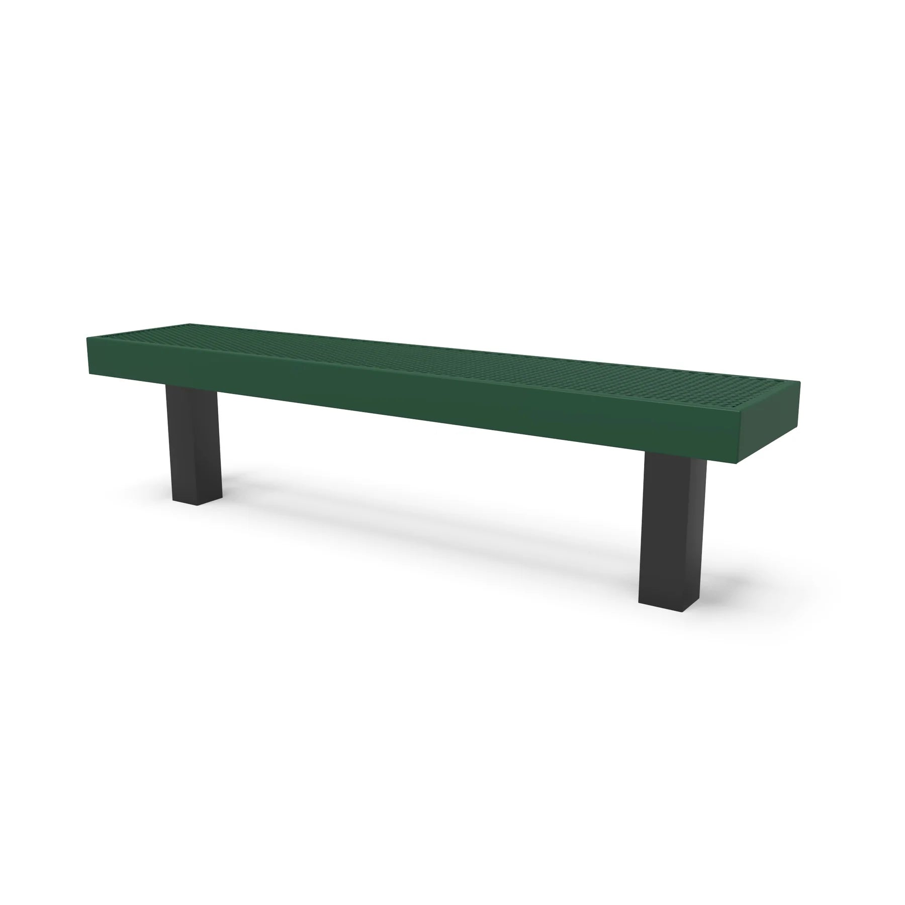Black & Green Wabash Valley Designer Diamond Steel Backless Bench With Inground Mount