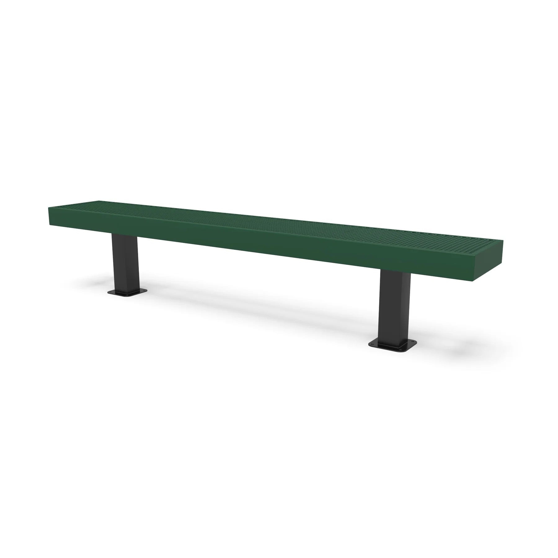 Black & Green Wabash Valley Designer Diamond Steel Backless Bench With Surface Mount