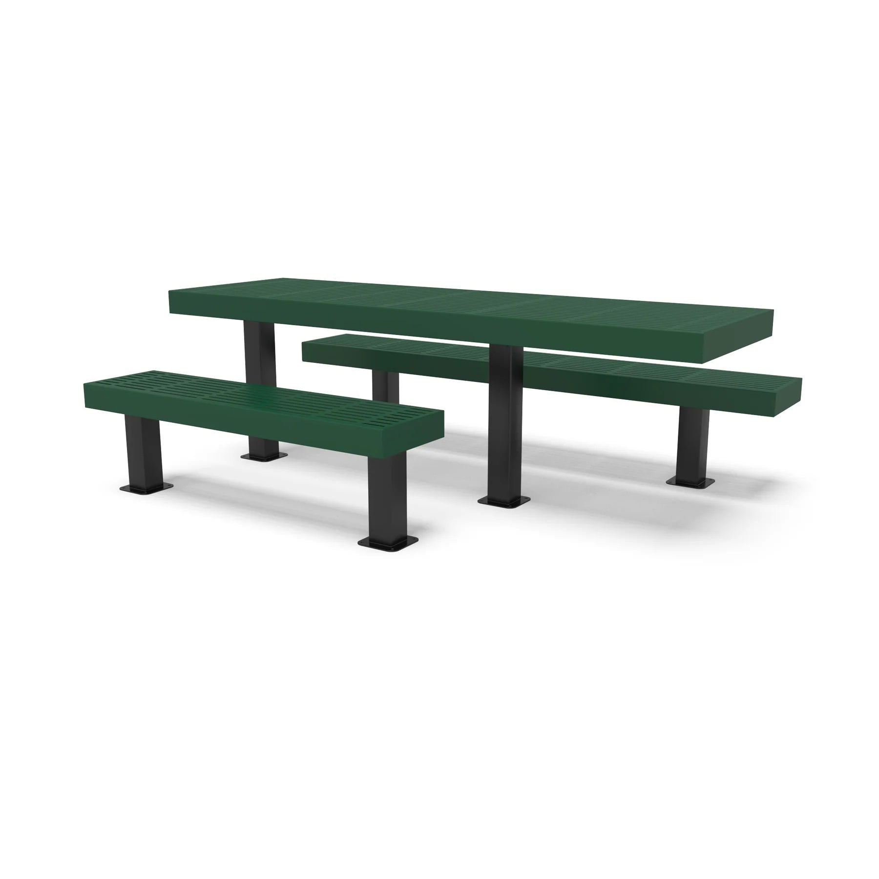 Black & Green Wabash Valley Designer Traditional Metal Picnic Table with ADA Seat
