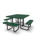 Black & Green Wabash Valley Signature Square Perforated Metal Portable Picnic Table with ADA Accessible Seating
