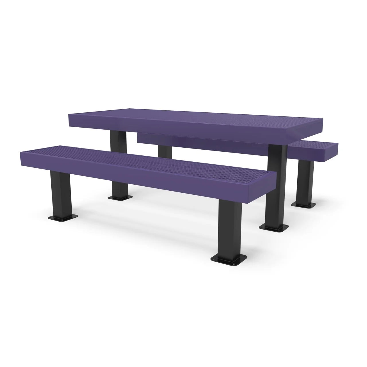 Black & Purple Wabash Valley Designer DIamond Metal Picnic Table