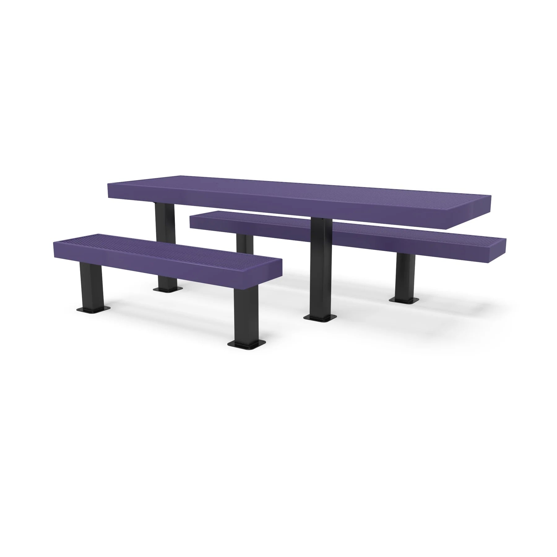 Black & Purple Wabash Valley Designer Diamond Metal Picnic Table with ADA Seat