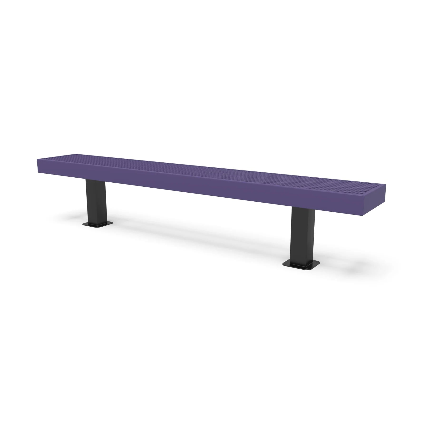 Black & Purple Wabash Valley Designer Diamond Steel Backless Bench With Surface Mount