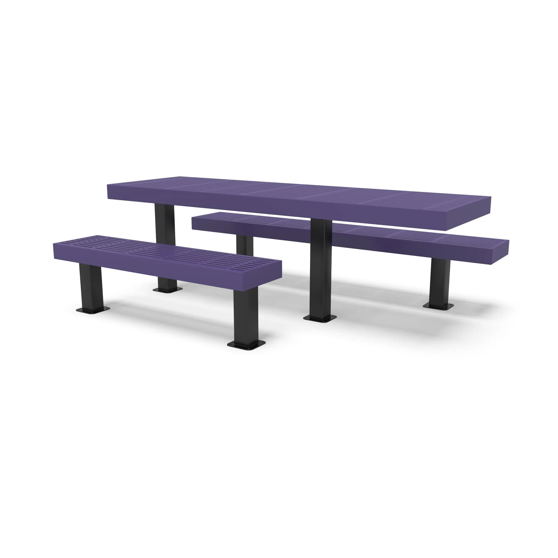 Black & Purple Wabash Valley Designer Traditional Metal Picnic Table with ADA Seat